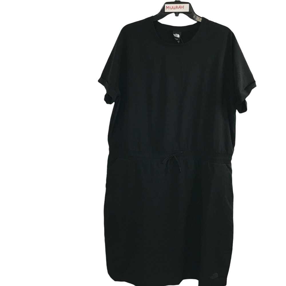 The North Face Womens Black Never Stop Wearing Drawstring Waist Dress Sz XXL $79